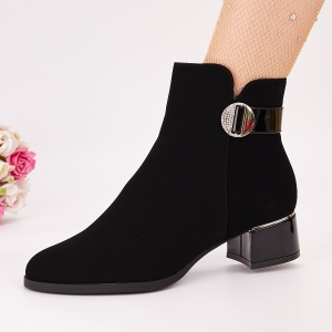Botine Cu Toc Gros Dama Negre Basta - Img 2