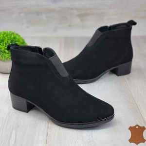 Botine Cu Toc Gros Dama Negre Piele Naturala Asma - Img 5