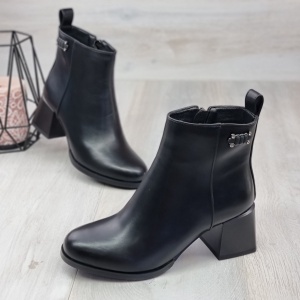 Botine Cu Toc Gros Dama Negru Mat Layla - Img 6