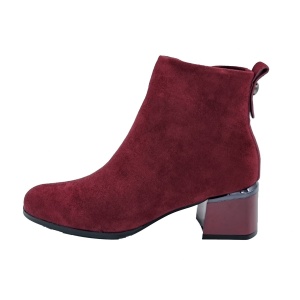 Botine Cu Toc Gros Damă Visinii Cu Fermoar Eydie - Img 7