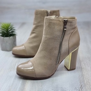 Botine Dama Cream Cu Toc Gros Esma - Img 2