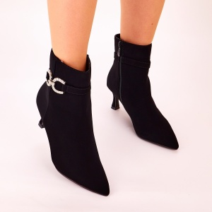 Botine Dama Negre Cu Toc Subtire Cosoris - Img 3