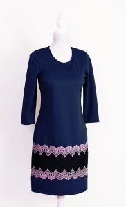 Compleu bleumarin cu broderie Emilia - Img 2