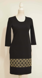 Compleu cardigan lanita cu rochie neagra cu broderie Teodora - Img 4