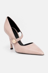 Furla stilettos de piele Sfera Mary Jane culoarea bej, YI43SFE Y57000 3378S