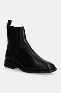 Gant ghete chelsea de piele Fayy femei, culoarea negru, cu toc plat, 29551770 G00