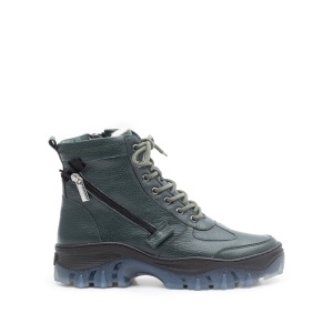 Ghete dama din piele naturala, Leofex - 273 Verde Box