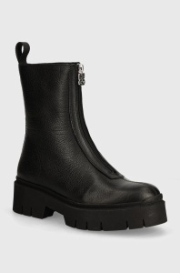 HUGO cizme de piele Kris femei, culoarea negru, cu platforma, 50524652