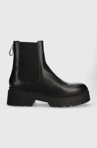 HUGO ghete chelsea de piele Kris femei, culoarea negru, cu platforma, 50494677
