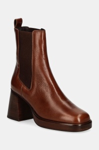 Jonak ghete chelsea de piele BECCA femei, culoarea maro, cu toc drept, 3500040