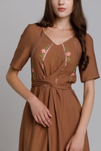 LYRA triple veil cappuccino dress with drawstring - Img 3