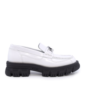 Pantofi loafers femei Karl Lagerfeld albi din piele 2055DP43820A - Img 1