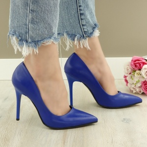 Pantofi Stiletto Dama Albastri Cu Toc Kalare - Img 5