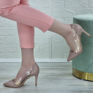 Pantofi Stiletto Damă Aurii Cu Toc Elide - Img 1