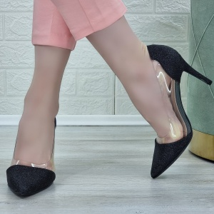 Pantofi Stiletto Damă Negri Cu Toc Elide - Img 3