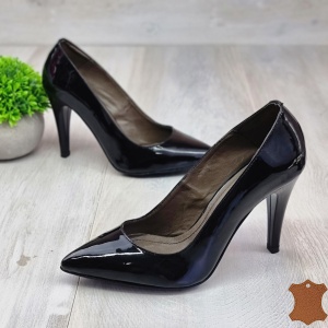Pantofi Stiletto Dama Negri Piele Naturala Ida - Img 3
