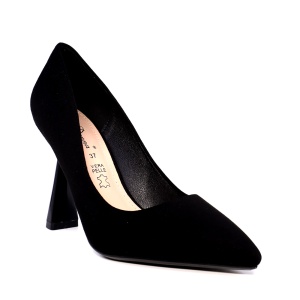 Pantofi stiletto femei Solo Donna negri cu toc asimetric 1167DP2610VN - Img 2