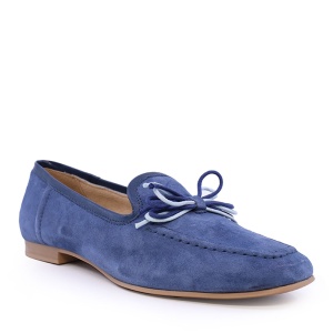 Pantofi tip loafer femei Benvenuti bleumarin din piele întoarsă 807DP2787VBL - Img 2