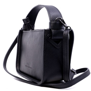 Poșetă crossbody femei Enzo Bertini neagră din piele cavallino 154POSP3413CAVZE - Img 2