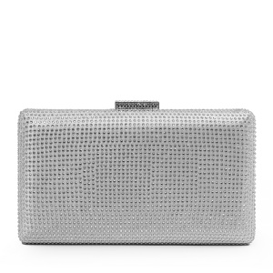 Poșetă tip clutch femei Benvenuti argintiu cu ștrasuri 290PLS11179AG - Img 1