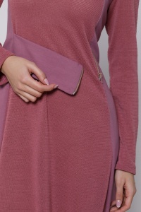 RAELYN midi dress in raspberry knit and plush - Img 7