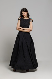 Rochie CHLOE neagra cu broderie - Img 2