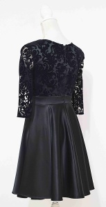 Rochie de ocazie din tafta neagra si broderie catifea Nuria - Img 4
