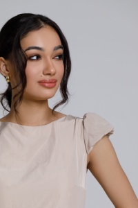 Rochie elegantă CHLOE crem cu broderie - Img 4