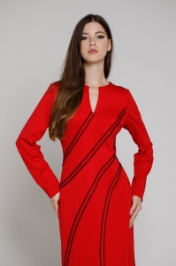 SELMA Red dress with highlighted seams - Img 1