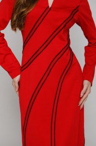 SELMA Red dress with highlighted seams - Img 2