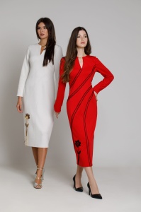 SELMA Red dress with highlighted seams - Img 4