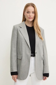 Boss Orange sacou din lana culoarea gri, un singur rand de nasturi, neted, 50524402