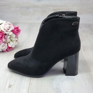 Botine Cu Toc Gros Dama Negre Aria - Img 1
