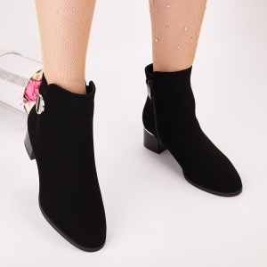 Botine Cu Toc Gros Dama Negre Basta - Img 3