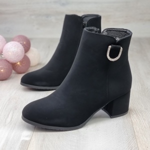 Botine Imblanite Damă Negre Cu Fermoar Clarice - Img 2