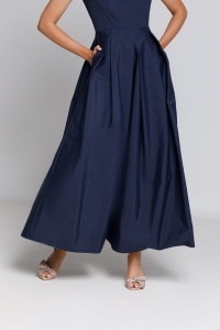 CHLOE elegant dress in navy blue with embroidery - Img 6