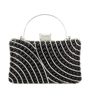 Clutch cu strasuri BYH-802 05 Negru