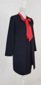 Compleu cardigan si fusta neagra cu bluzita rosie cu buline - Img 2
