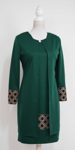Compleu elegant verde cu broderie Teodora - Img 1