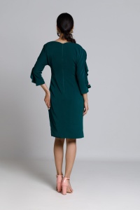 CRISTIANA green dress with drape - Img 7