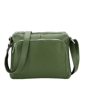 Geanta din piele naturala Camelia 124 Kaki
