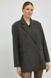 Herskind sacou din lana culoarea maro, cu doua randuri de nasturi, modelator