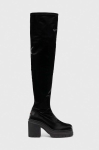 HUGO cizme Kris femei, culoarea negru, cu toc drept, 50509843