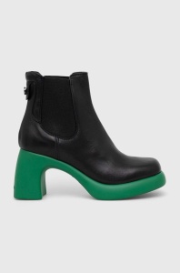Karl Lagerfeld ghete chelsea de piele ASTRAGON femei, culoarea negru, cu toc drept, KL33840