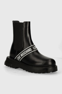 Love Moschino ghete chelsea de piele femei, culoarea negru, cu platforma, JA24104G1LIA0000