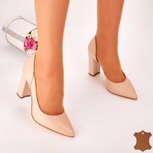 Pantofi Dama Crem Piele Naturala Badis - Img 3
