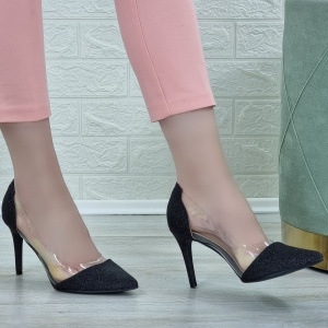 Pantofi Stiletto Damă Negri Cu Toc Elide - Img 4