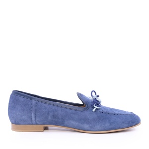 Pantofi tip loafer femei Benvenuti bleumarin din piele întoarsă 807DP2787VBL - Img 1