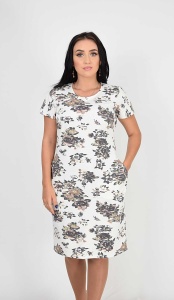 Rochie croi larg cu flori Greta - Img 1