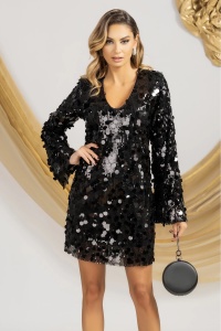 Rochie de ocazie eleganta neagra cu paiete maxi